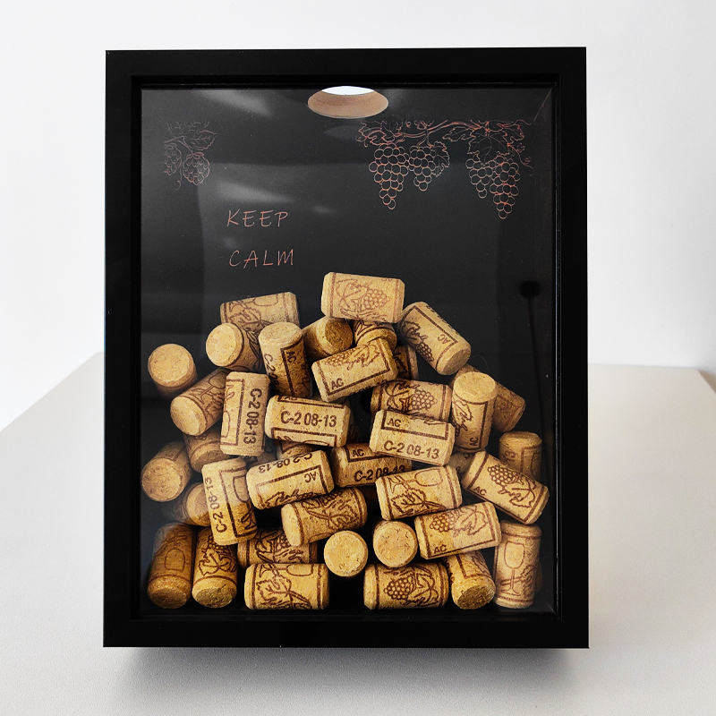 Vintage Collectible Glass - Cadre d'affichage en liège de vin