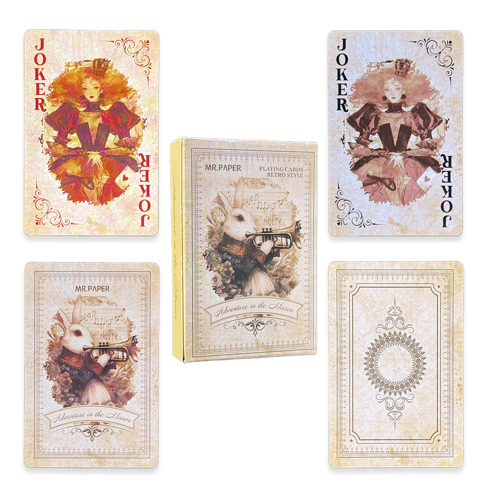 Vintage Collectible Playing Cards - 55 cartes à jouer Alice au
