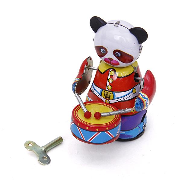 Vintage Collectibles Toys - Jouet Panda Batteur à Manivelle Style