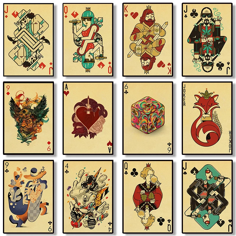 Vintage Collectible Playing Cards - Affiche de la collection nordique avec