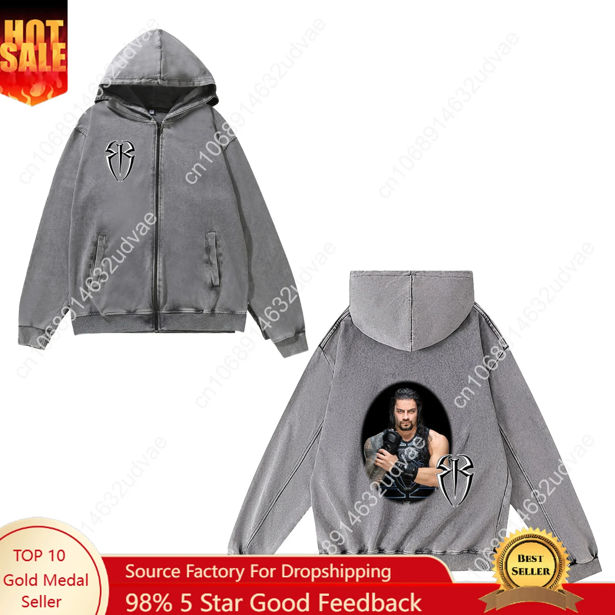 Vintage Zip Hoodie - Sweat-shirt à fermeture éclair Roman Reigns