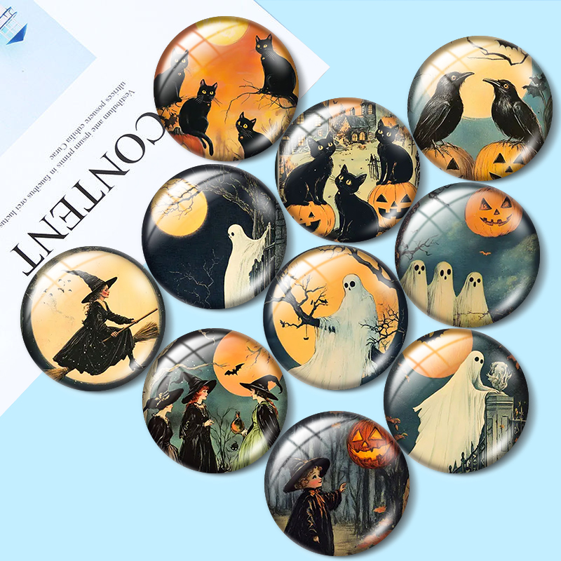 Vintage Items - Cabochons en verre vintage Halloween 12/18/20/25mm