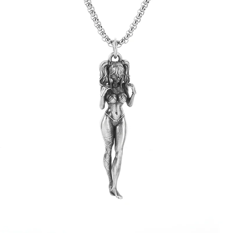 Vintage Collectible Figures - Pendentif rétro en plaqué argent pour