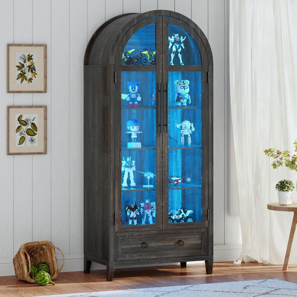Vitrine en verre cintrée 73 av - Collectible & Vintage Dolls For Halloween avis et prix