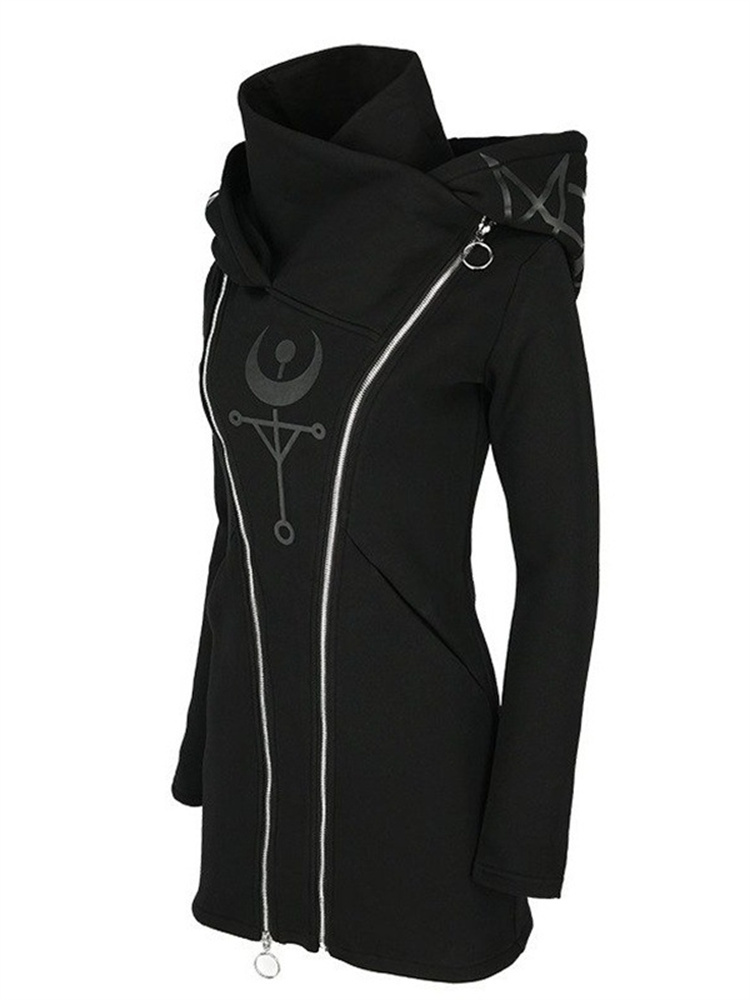 Haut gothique Punk imprimé à m - Vintage Zip Hoodie avis et prix