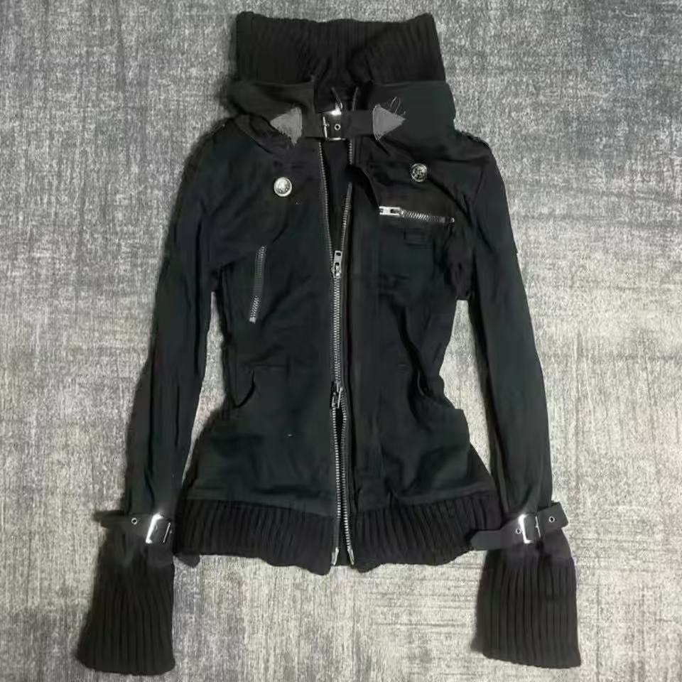 Sweat à capuche noir gothique  - Vintage Zip Hoodie avis et prix